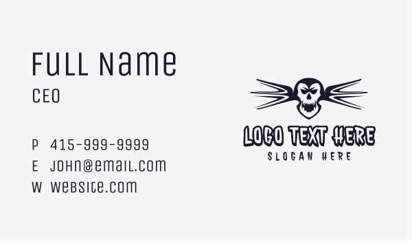 Black Skull Wings Business Card Design Image Preview