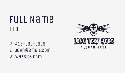 Black Skull Wings Business Card Image Preview