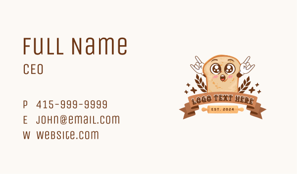 Cute Loaf Bread Business Card Design Image Preview