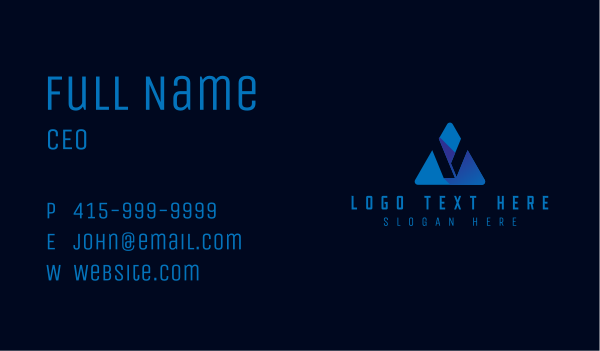 Cyber Tech Letter V Business Card Design Image Preview