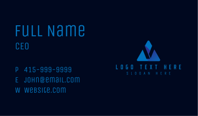 Cyber Tech Letter V Business Card Image Preview