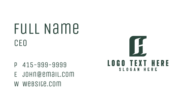 Simple Letter H Business Business Card Design Image Preview