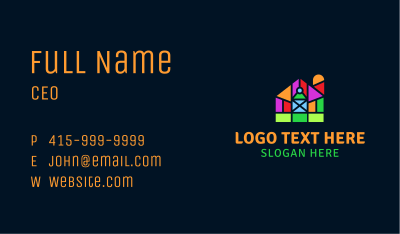Colorful Geometric Barn Business Card Image Preview