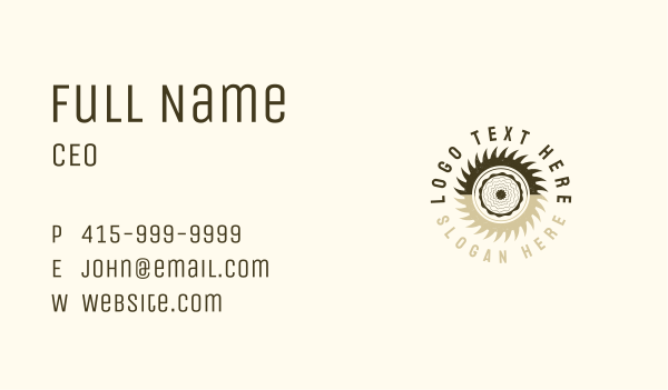 Wood Sawmill Rustic Business Card Design Image Preview