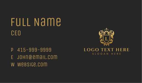 Ornate Royalty Crest  Business Card Design Image Preview