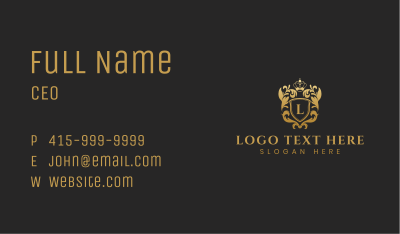 Ornate Royalty Crest  Business Card Image Preview