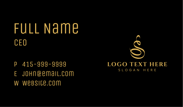 Fashion Script Letter S Business Card Design Image Preview