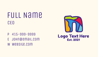Colorful Letter N Business Card