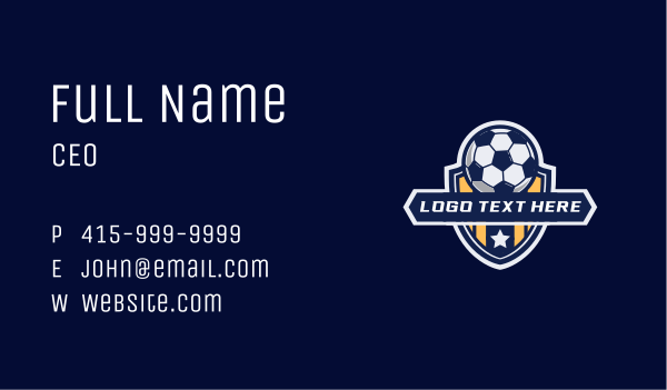 Soccer Ball Shield Business Card Design Image Preview