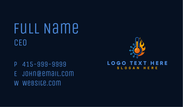Thermometer Temperature Fire Ice Business Card Design Image Preview