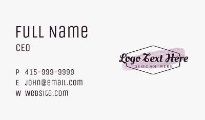 Black Feminine Hexagon Business  Business Card Image Preview