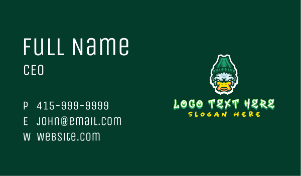 Gaming Duck Beanie Business Card Design Image Preview