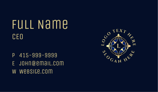 Luxury Compass Locator Business Card Design Image Preview