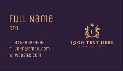 Stylish Royalty Shield Business Card Image Preview