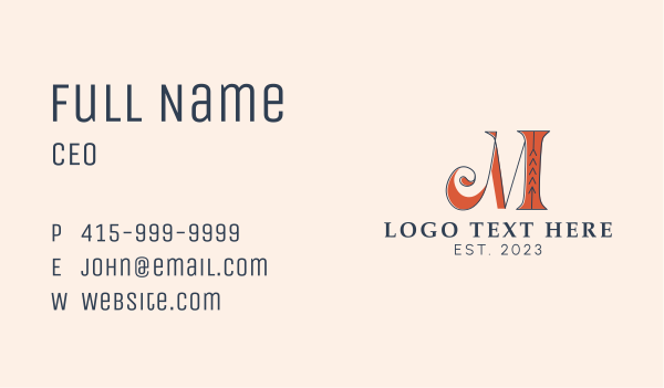 Elegant Creative Letter M Business Card Design Image Preview
