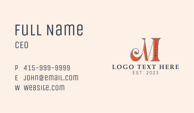 Elegant Creative Letter M Business Card Image Preview