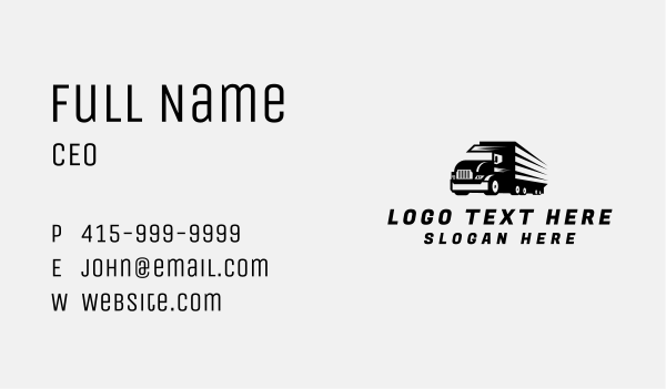 Black Delivery Truck Business Card Design Image Preview