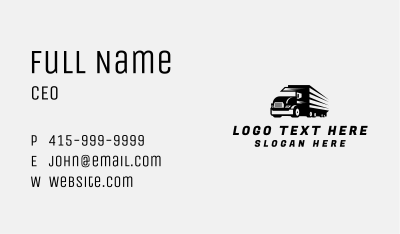 Black Delivery Truck Business Card Image Preview