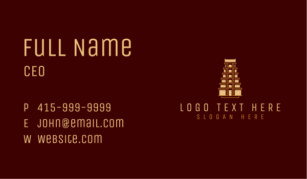 Traditional Hindu Temple Tower Business Card Design Image Preview