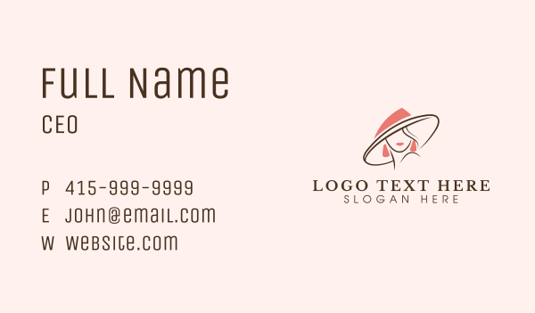 Fashion Hat Woman Apparel Business Card Design Image Preview