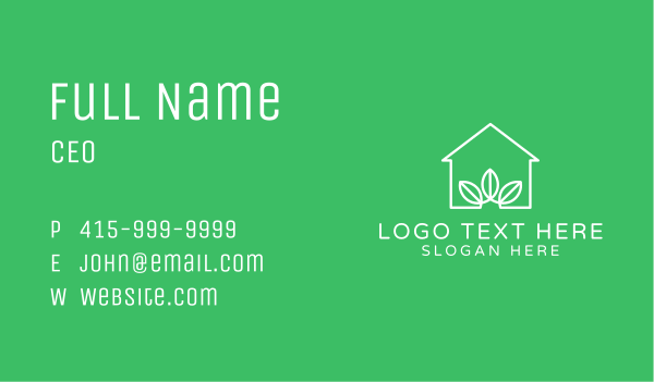 White Eco House Business Card Design Image Preview