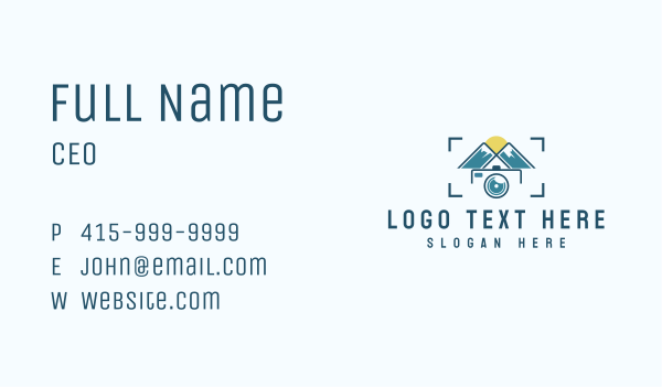 Mountain Camera Photography Business Card Design Image Preview