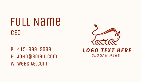 Strong Bullfighting Bull Business Card Design Image Preview