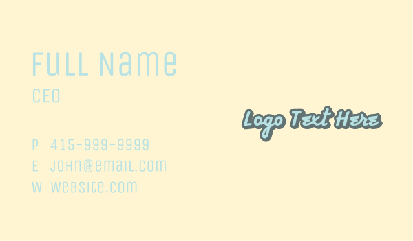 Retro Script Wordmark Business Card Design Image Preview