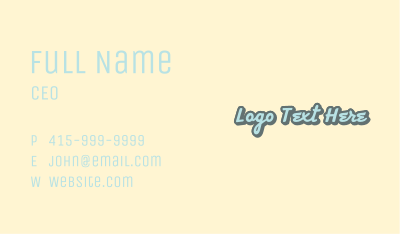 Retro Script Wordmark Business Card Image Preview