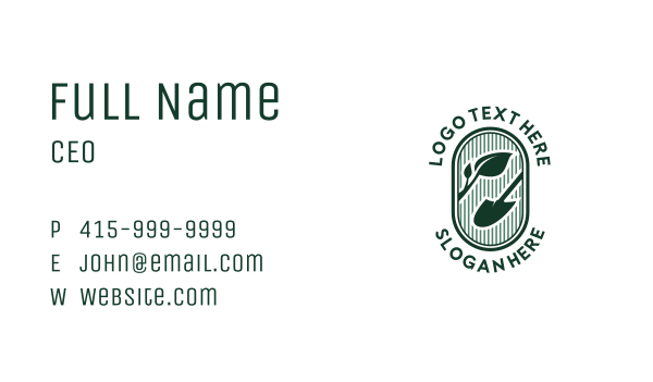 Spade Plant Landscaping Business Card Design