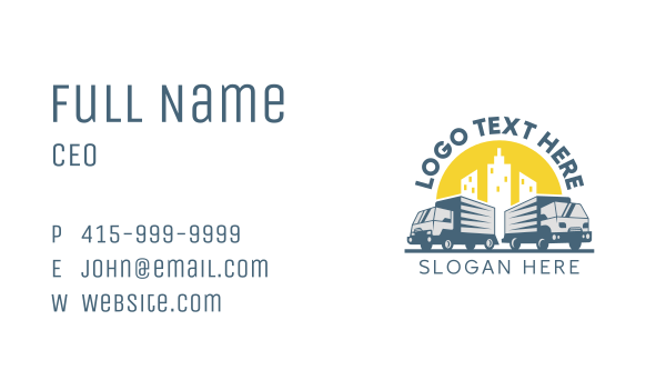 City Truck Forwarding Business Card Design Image Preview