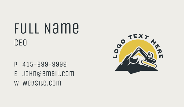 Excavation Mining Quarry Business Card Design Image Preview