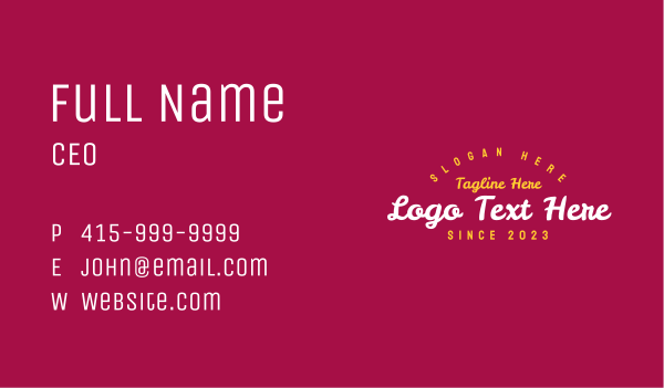 Quirky Script Wordmark Business Card Design Image Preview