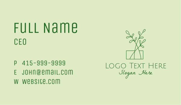 Green Plant Seedlings  Business Card Design Image Preview