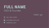 Calligraphy Spa Wordmark Business Card Design