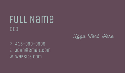 Calligraphy Spa Wordmark Business Card Image Preview