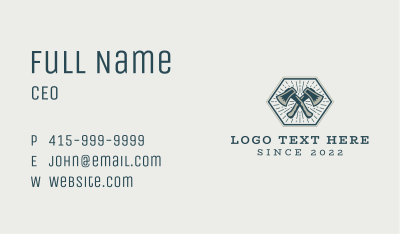 Hipster Lumberjack Axe Business Card Image Preview