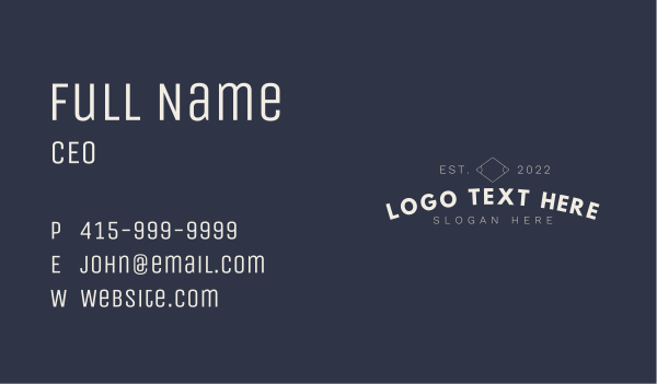 Professional White Wordmark  Business Card Design Image Preview