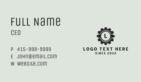 Automotive Gear Letter Business Card Design Image Preview