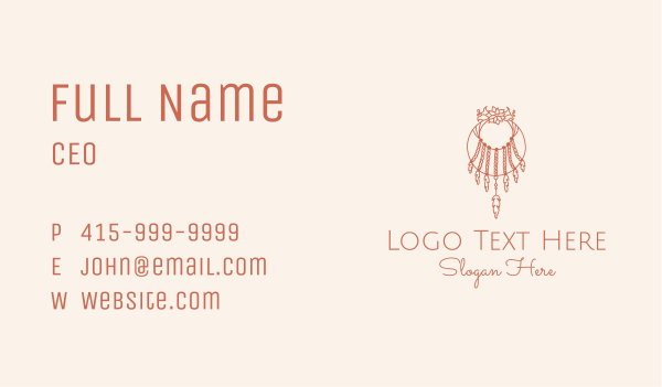 Floral Hanging Boho Decor Business Card Design Image Preview