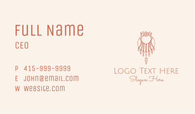Floral Hanging Boho Decor Business Card Image Preview