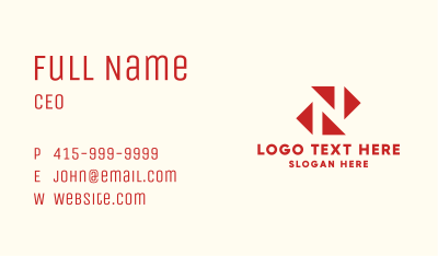 Corporate Arrow Letter N Business Card Image Preview