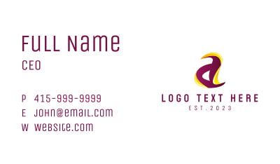 Colorful Letter A  Business Card Image Preview