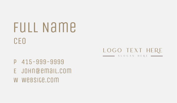 Elegant Simple Wordmark Business Card Design Image Preview