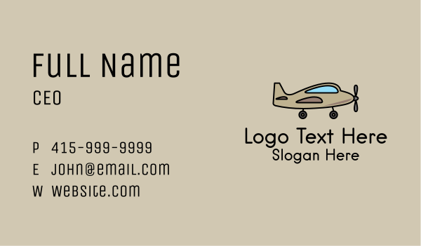 Toy Military Airplane Business Card Design Image Preview