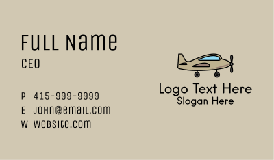 Toy Military Airplane Business Card