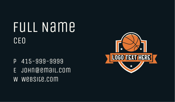 Basketball Sports Shield Business Card Design Image Preview