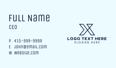 Tech Letter X Company Business Card Image Preview