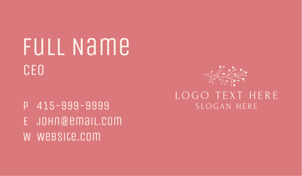 Elegant Floral Feminine Business Card Design Image Preview