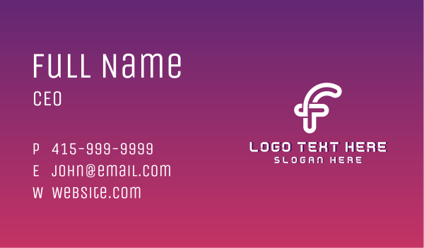 Programming Tech Developer Letter F Business Card Design Image Preview